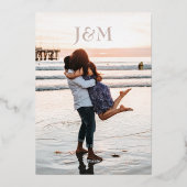 Invitation En Aluminium Élégant Fleur sauvage Floral Rose Or Enregistrer L (Verso)