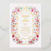 Invitation En Aluminium Elégant Fleur sauvage Meadow Printemps Jardin Mari (Recto)