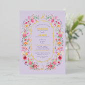 Invitation En Aluminium Elégant Fleur sauvage Meadow Printemps Jardin Mari (Debout devant)