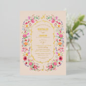 Invitation En Aluminium Elégant Fleur sauvage Meadow Printemps Jardin Mari (Debout devant)