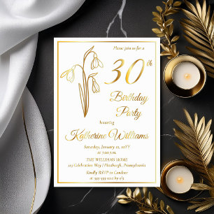 Invitation En Aluminium Elegant flocons de neige 30e anniversaire tamponné
