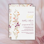 Invitation En Aluminium Élégant floral 60e anniversaire
