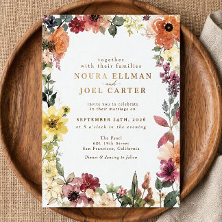 Invitation En Aluminium Élégant floral aquarelle 