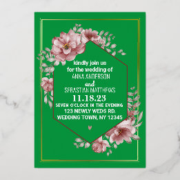 Invitation En Aluminium Élégant floral mariage aquarelle neutre feuille