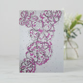 Invitation En Aluminium Elegant floral pattern (Debout devant)