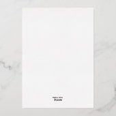 Invitation En Aluminium Elegant floral pattern (Verso)