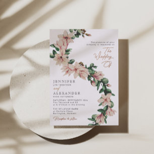 Invitation En Aluminium Élégant Floral Rose Gold Eucalyptus Mariage Blush