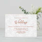 Invitation En Aluminium Élégant floral simple feuillage calligraphie scrip (Debout devant)