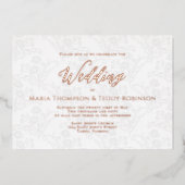 Invitation En Aluminium Élégant Floral Simple Foliage Script de calligraph (Recto)