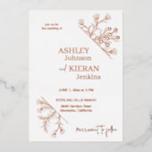 Invitation En Aluminium Elegant Floral Wedding (Recto)