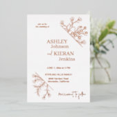 Invitation En Aluminium Elegant Floral Wedding (Debout devant)