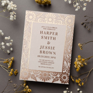 Invitation En Aluminium Elegant Floral Wedding