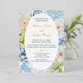 Invitation En Aluminium Elegant Floral Wedding (Debout devant)