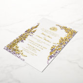 Invitation En Aluminium Elegant Foil and Plum Leaf  Islamic Wedding  (Rotation)