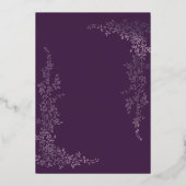Invitation En Aluminium Elegant Foil and Plum Leaf  Islamic Wedding  (Verso)