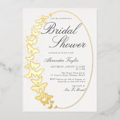 Invitation En Aluminium Élégant Formal Classic Gold Butterfly Frame Bridal (Recto)