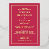 Invitation En Aluminium Elégant Formal Rose Mariage Gold (Recto)