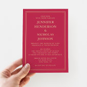 Invitation En Aluminium Elégant Formal Rose Mariage Gold