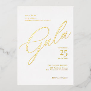 Invitation En Aluminium Élégant Gala de calligraphie de Cravate noire d'en