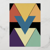 Invitation En Aluminium Elégant géométrique Abstrait moderne Mariage or (Verso)