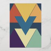 Invitation En Aluminium Elégant géométrique stylé moderne Mariage or (Verso)