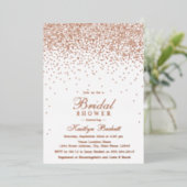 Invitation En Aluminium Elegant Glam Confetti Bridal Shower Réel (Debout devant)