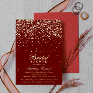 Invitation En Aluminium Élégant Glam Confetti Fête des mariées Real