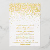 Invitation En Aluminium Élégant Glam Confetti Mariage Real (Recto)