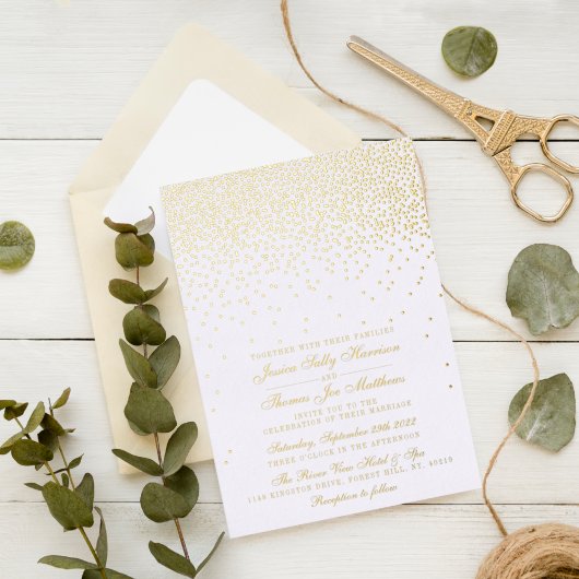 Invitation En Aluminium Élégant Glam Confetti Mariage Real