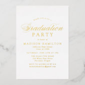 Invitation En Aluminium Elégant Gold Calligraphy Photo Graduation Party (Recto)