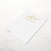 Invitation En Aluminium Elegant Gold Foil Calligraphie Mariage Conseils (Rotation)
