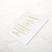 Invitation En Aluminium Elégant Gold Foil Calligraphy Mariage Dîner Menu (Rotation)