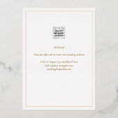 Invitation En Aluminium Elégant GOLD FOIL Photo Collage Mariage blanc (Verso)