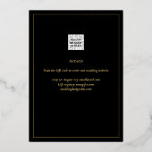 Invitation En Aluminium Elégant GOLD FOIL Photo Collage Mariage noir (Verso)
