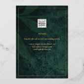 Invitation En Aluminium Elégant GOLD FOIL Photo Collage Mariage vert (Verso)