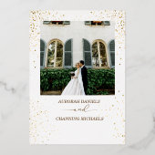 Invitation En Aluminium Elegant Gold Glitter Custom Wedding Foil Invite (Verso)