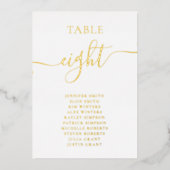Invitation En Aluminium Elegant Gold noms graphique mariage numéro de tabl (Recto)