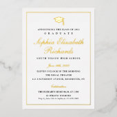 Invitation En Aluminium Elégant Gold Photo Graduation (Recto)