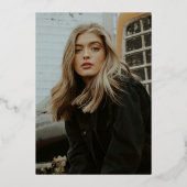 Invitation En Aluminium Elégant Gold Photo Graduation (Verso)