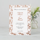 Invitation En Aluminium Elegant Gold Pressed Rococo Pattern Wedding (Debout devant)