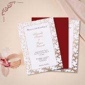 Invitation En Aluminium Elegant Gold Pressed Rococo Pattern Wedding