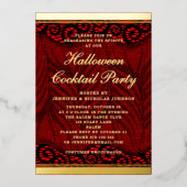 Invitation En Aluminium Élégant Gold Script Dentelle Halloween Cocktail Pa (Recto)