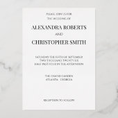 Invitation En Aluminium Elegant Gold Script Wedding (Verso)