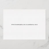 Invitation En Aluminium Élégant Gold Swirls Certificat d'authenticité (Verso)