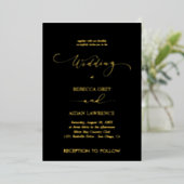 Invitation En Aluminium Elegant Gold Wedding Custom (Debout devant)