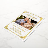 Invitation En Aluminium Elégant Golden 50th Mariage Anniversaire Photo (Rotation)