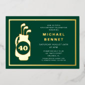Invitation En Aluminium Elegant Golf 40th Birthday (Recto)