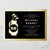 Invitation En Aluminium Elegant Golf 50th Birthday (Recto)