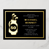 Invitation En Aluminium Elegant Golf 50th Birthday (Recto)