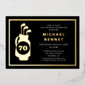 Invitation En Aluminium Elegant Golf 70th Birthday (Recto)